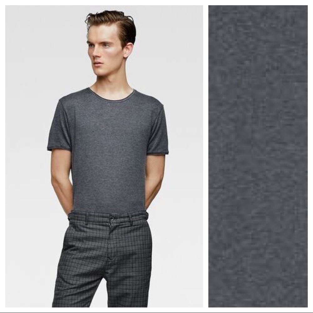 NWT. Zara Man Black Knit Shirt. Size L.
